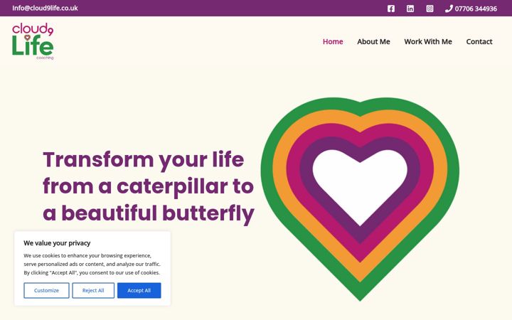 Screenshot van cloud9life.co.uk