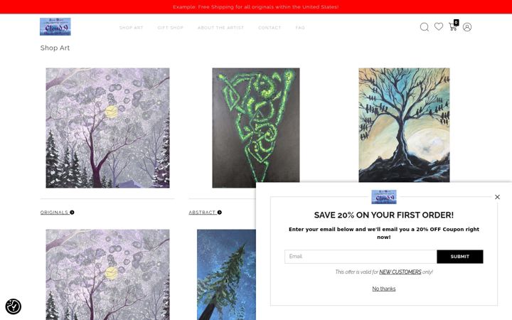 Screenshot of cloud9paintings.com