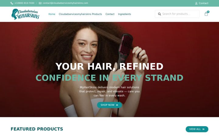 Screenshot of cloudadservicesmyhairskins.com