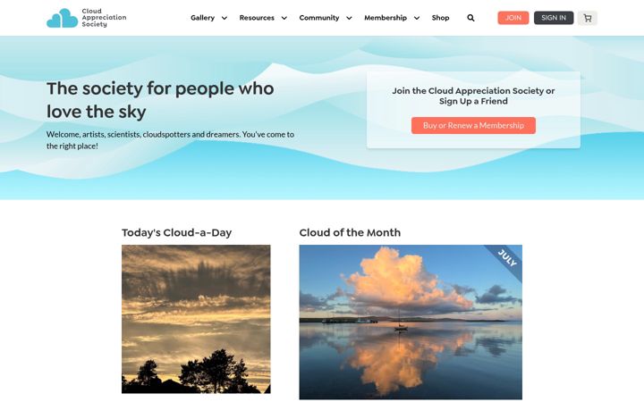 Screenshot ta' cloudappreciationsociety.org