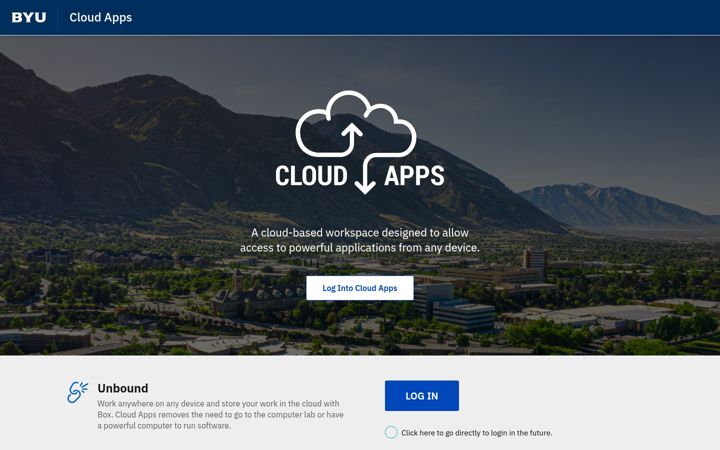 Screenshot von cloudapps.byu.edu