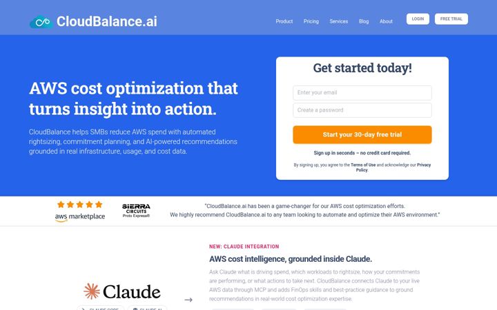 Zrzut ekranu cloudbalance.ai