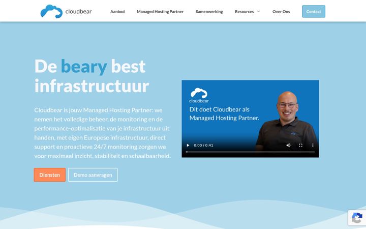 Skjámynd af cloudbear.nl