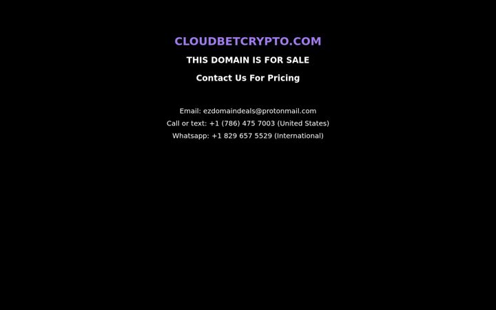 Screenshot of cloudbetcrypto.com