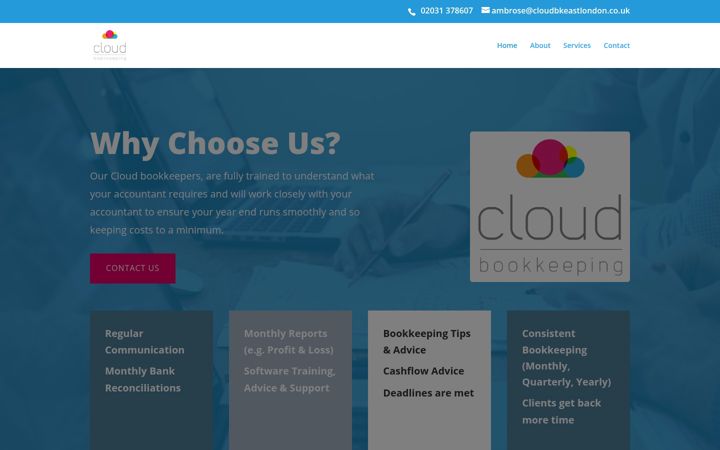 Screenshot van cloudbkeastlondon.co.uk