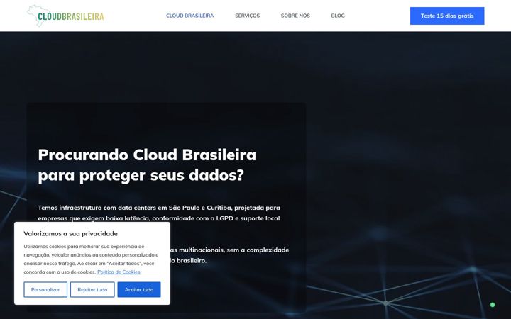 Posnetek zaslona cloudbrasileira.com.br