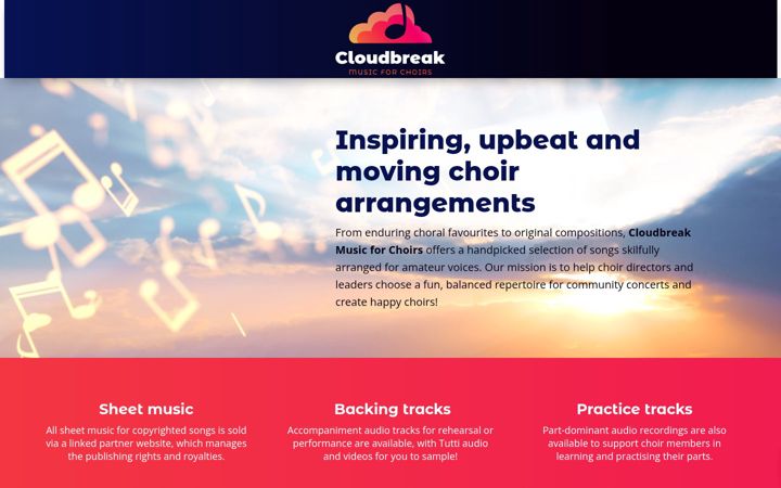 Screenshot di cloudbreakmusic.net