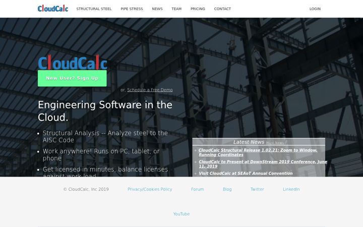 Screenshot of cloudcalc.com