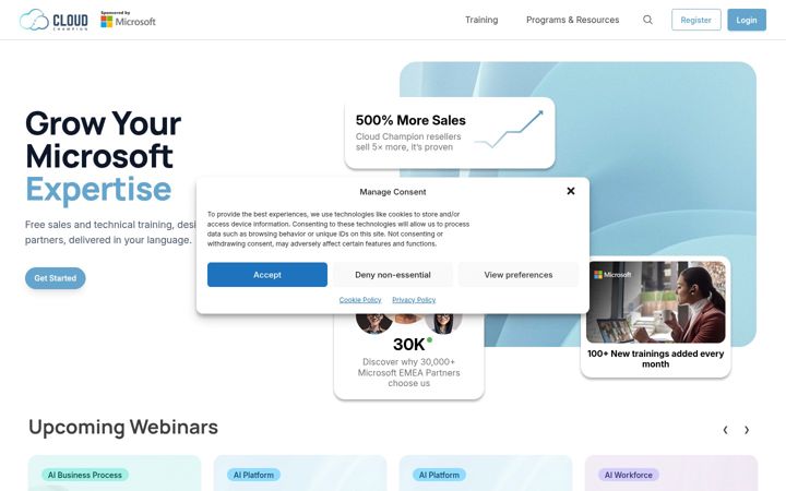 Screenshot of cloudchampion.me