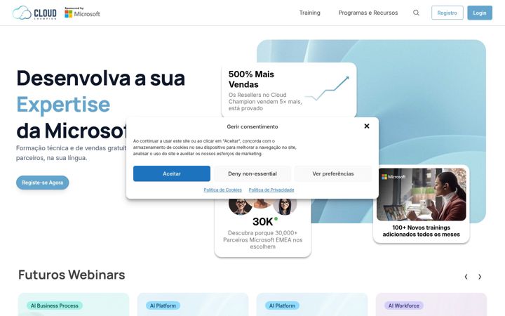 Captură de ecran a cloudchampion.pt