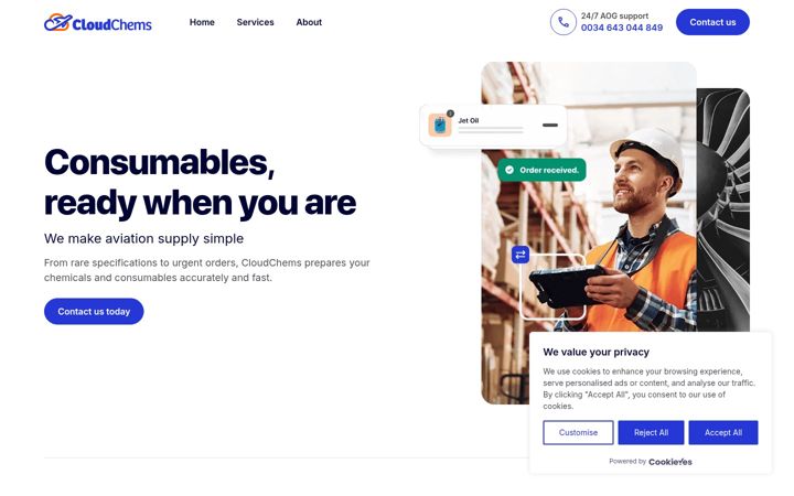 Screenshot of cloudchems.com