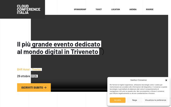 Screenshot of cloudconferenceitalia.it