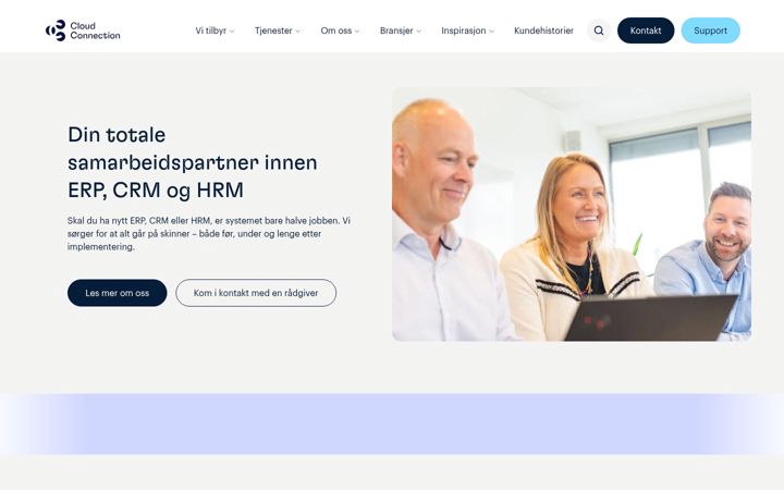 Ekrano kopija cloudconnection.no