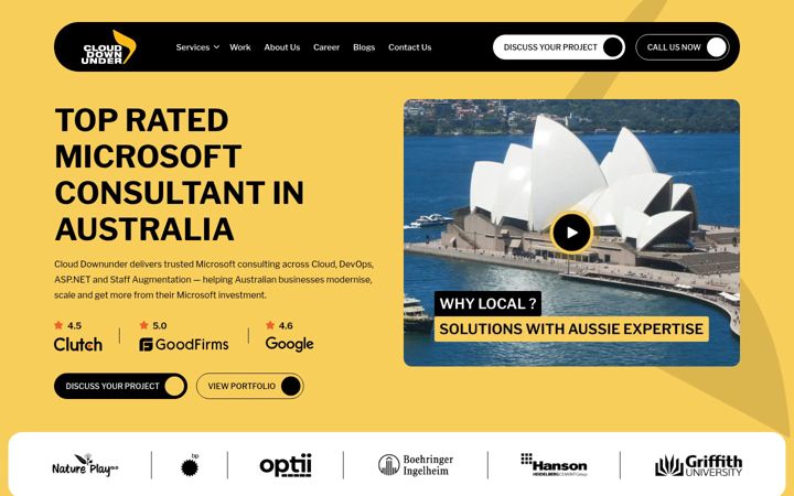 Captura de ecrã de clouddownunder.com.au