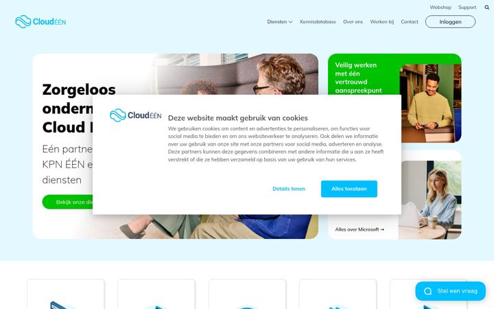 Skjámynd af cloudeen.nl