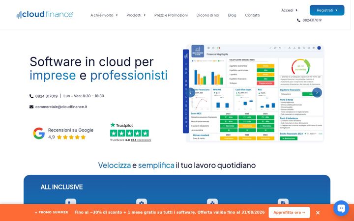 Snímek obrazovky cloudfinance.it