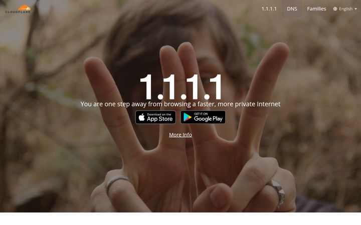 Zrzut ekranu cloudflare-dns.com