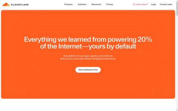 Screenshot of cloudflare.com