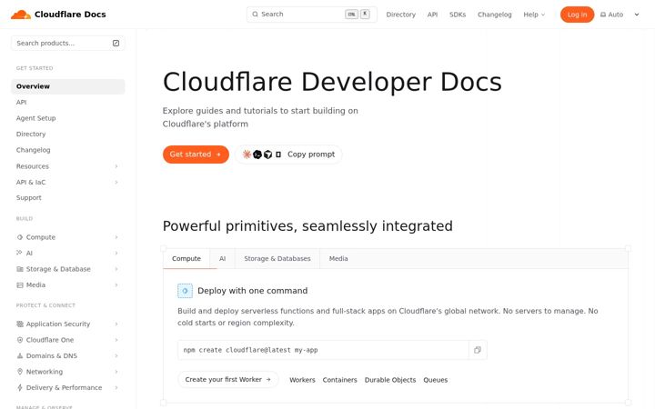 Screenshot ta' cloudflare.dev