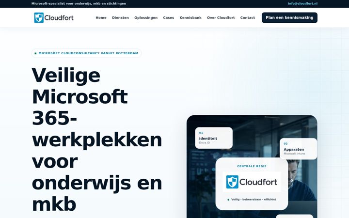 Snimka zaslona za cloudfort.nl
