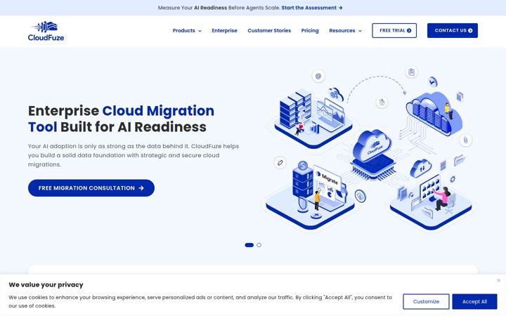 Screenshot of cloudfuze.com