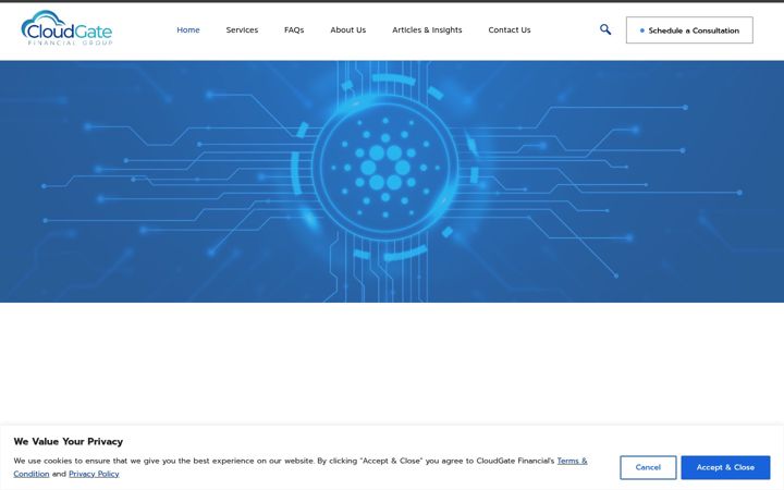 Screenshot of cloudgatefinancial.com