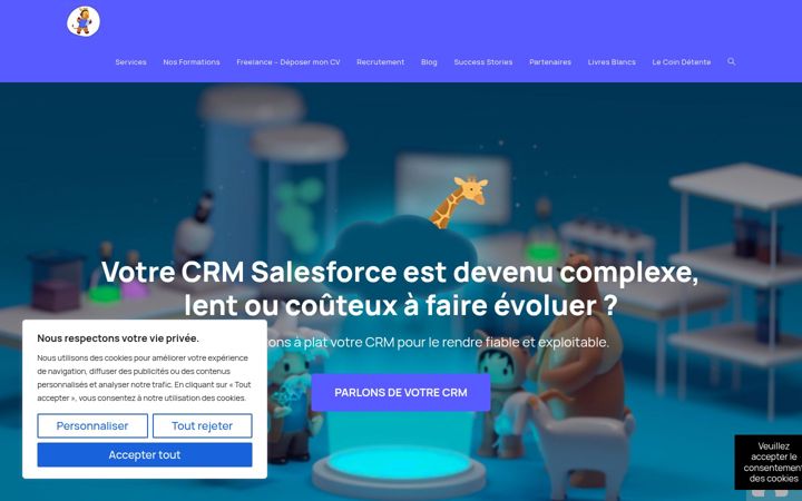 Screenshot stránky cloudgirafe.fr