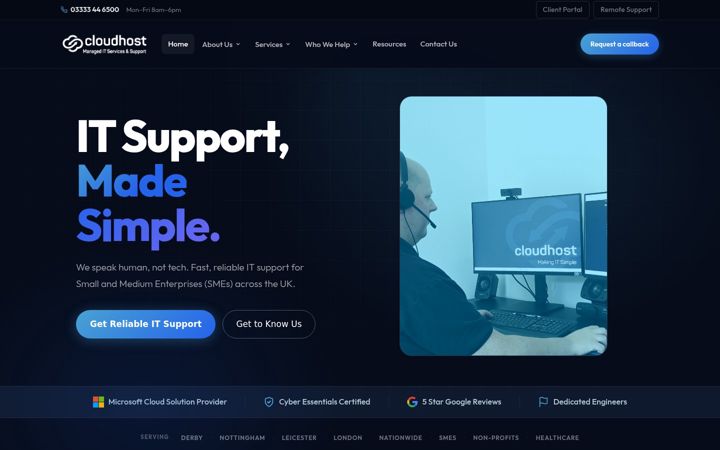 Screenshot of cloudhostmsp.com