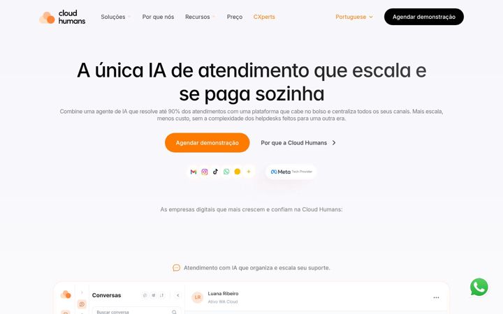 Screenshot of cloudhumans.com