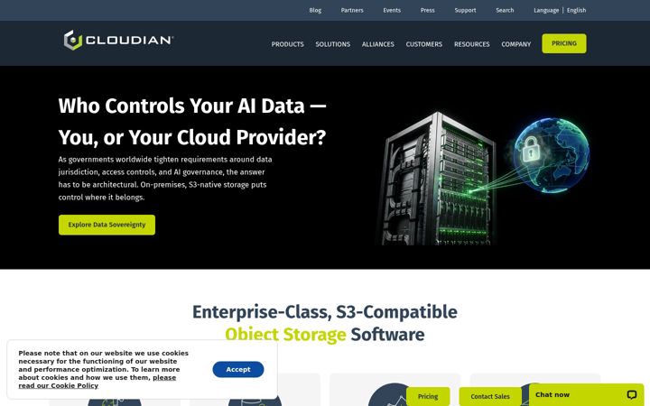 Screenshot of cloudian.com