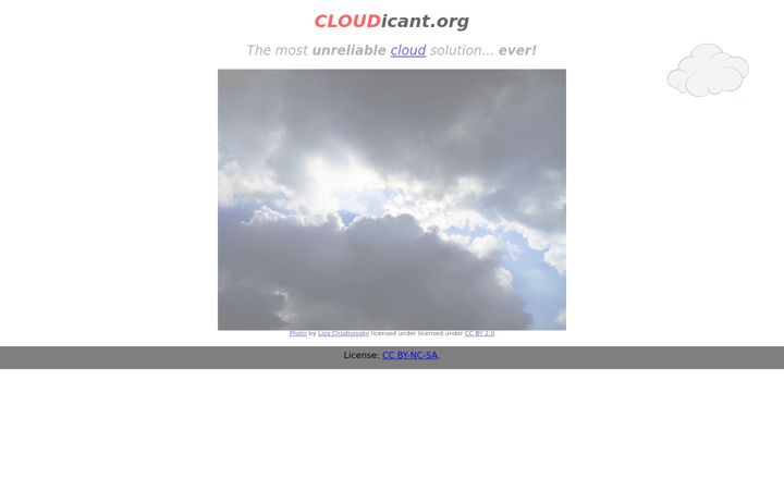 Captura de pantalla de cloudicant.org