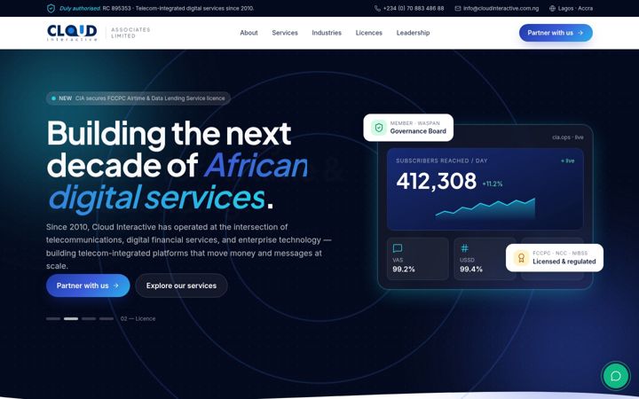 Screenshot of cloudinteractive.com.ng