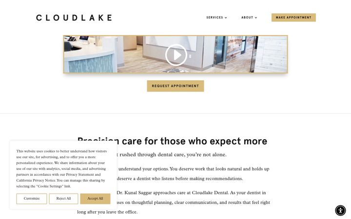 Screenshot of cloudlakedental.com