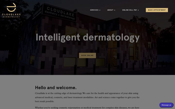 Screenshot of cloudlakedermatology.com