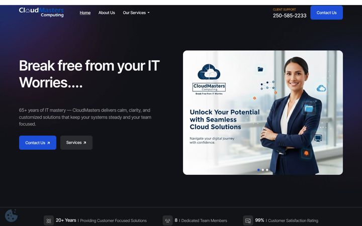 Skärmbild av cloudmasters.ca