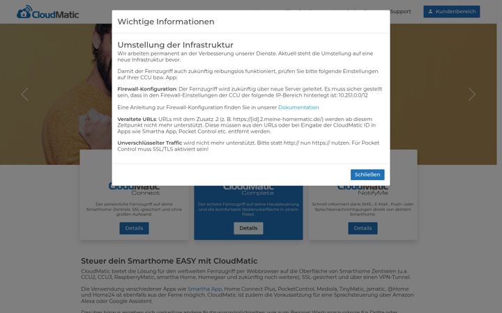 Screenshot of cloudmatic.de