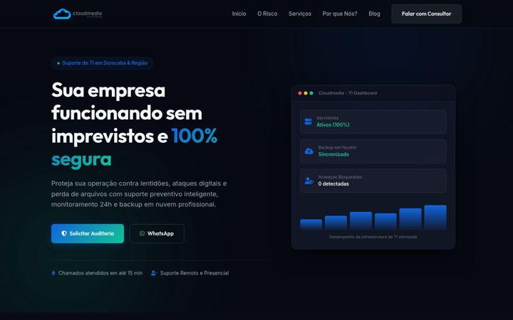 Posnetek zaslona cloudmedia.com.br