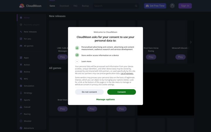 Screenshot of cloudmoonapp.com