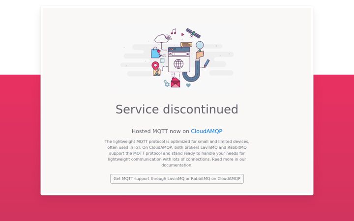 Screenshot of cloudmqtt.com