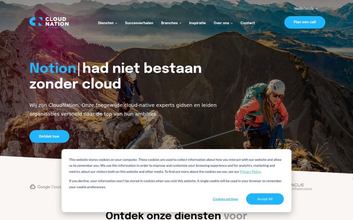 Snimka zaslona za cloudnation.nl