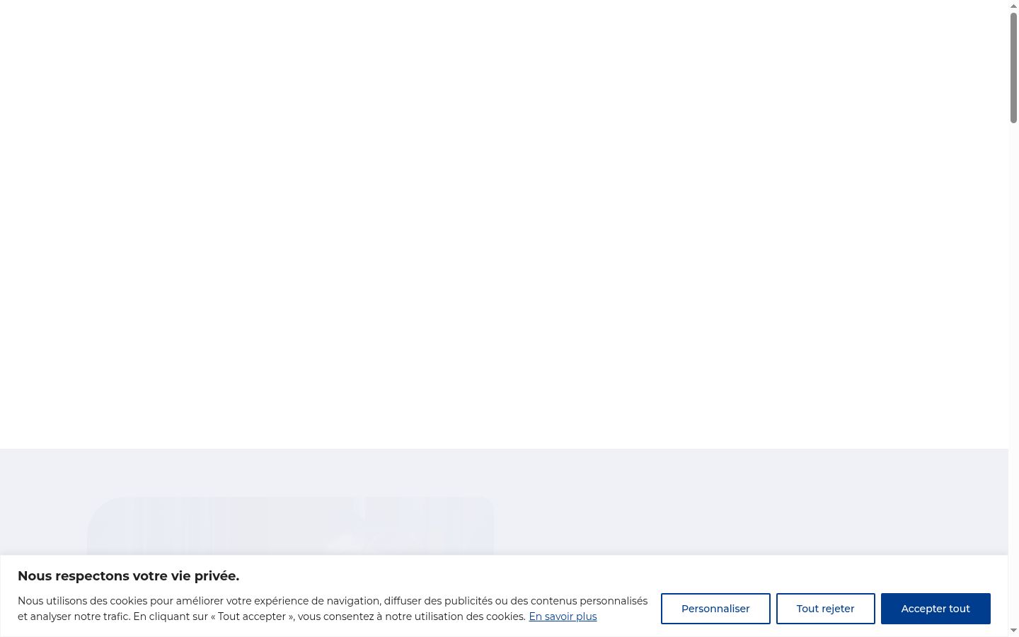 Snimka zaslona bannera za privolu prikazanog prije bilo kakve interakcije