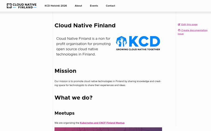 Captura de pantalla de cloudnativefinland.org