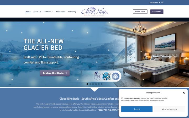 Екранна снимка на cloudnine.co.za