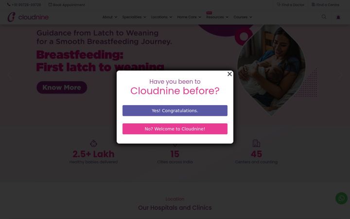 Screenshot of cloudninecare.com