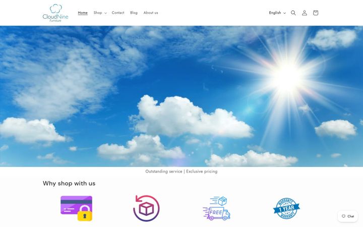 Screenshot του cloudninefurniture.co.uk