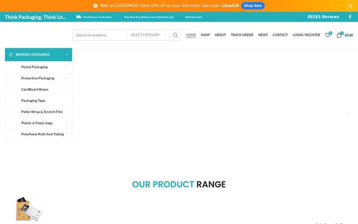 Екранна снимка на cloudpackaging.co.uk