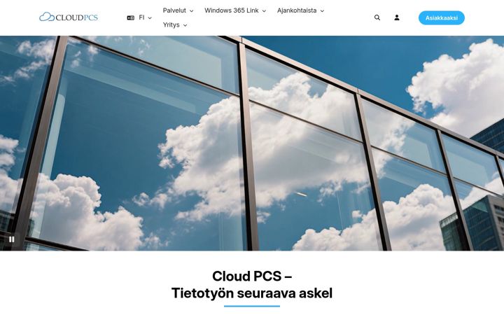 Snímek obrazovky cloudpcs.fi