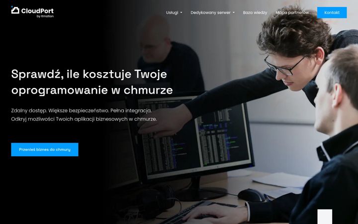 Screenshot stránky cloudport.pl