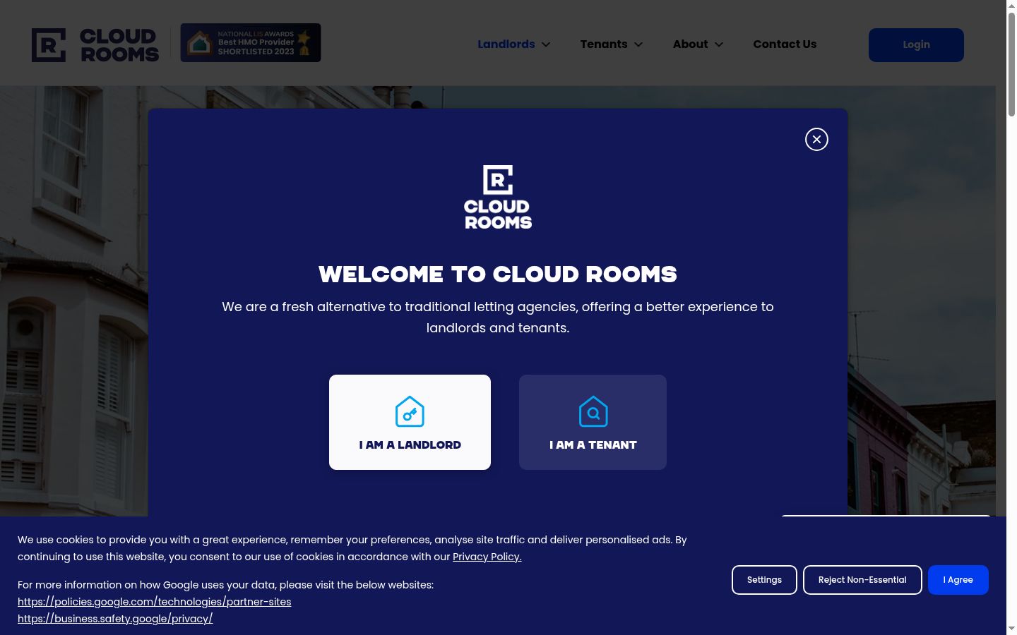 Screenshot del banner di consenso mostrato prima di qualsiasi interazione