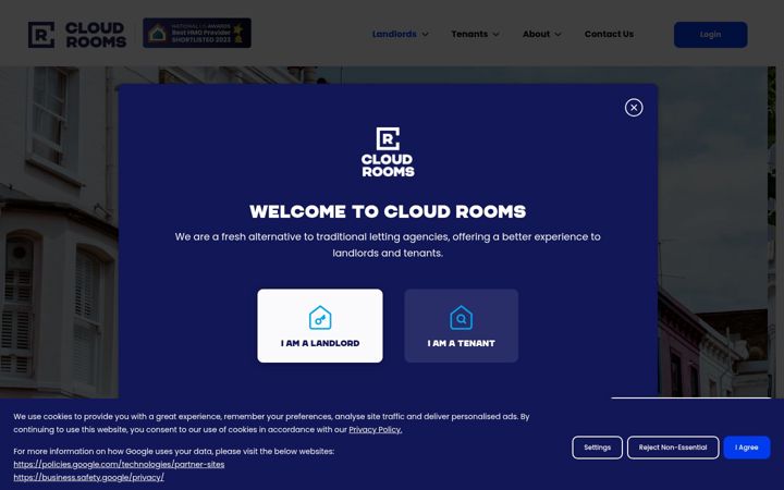 Screenshot ta' cloudrooms.co.uk
